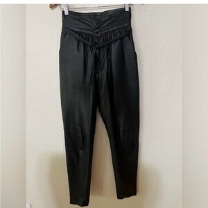 Vintage | TOTO LONDON black leather high rise skinny pants 2